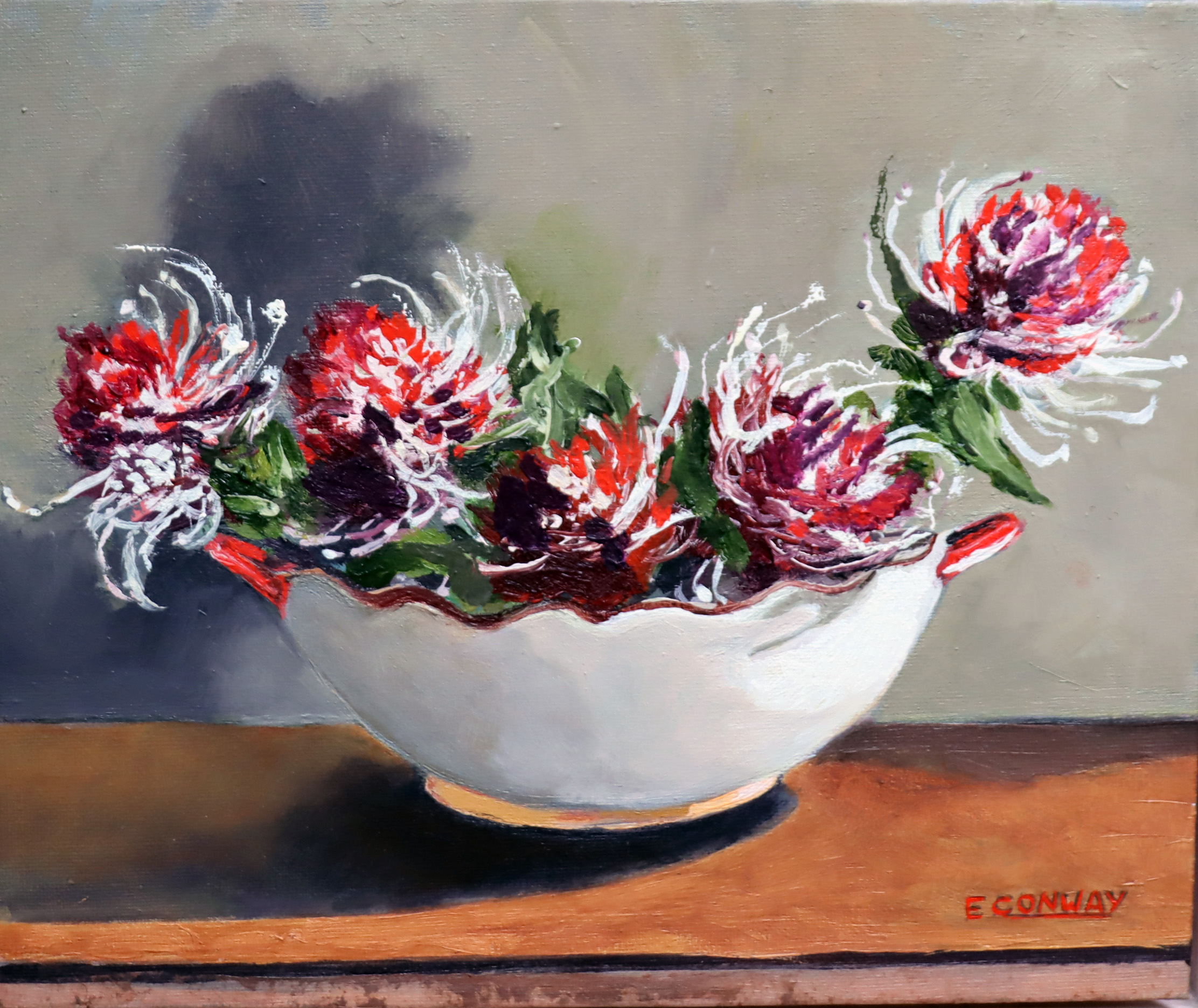 Arrangement in Red and White
